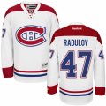 Mens Reebok Montreal Canadiens #47 Alexander Radulov Authentic White Away NHL Jersey