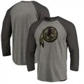Washington Redskins NFL Pro Line by Fanatics Branded Black Gray Tri Blend 34-Sleeve T-Shirt