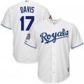Men Kansas City Royals #17 Wade Davis White Cool Base 2015 World Series Champions Patch MLB Jersey
