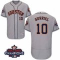 Astros #10 Yuli Gurriel Grey Flexbase Authentic Collection 2017 World Series Champions Stitched MLB Jersey