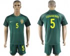 2017-18 Brazil 5 FERNANDINHO Away Soccer Jersey