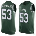 Mens Nike New York Jets #53 Mike Catapano Limited Green Player Name & Number Tank Top NFL Jersey