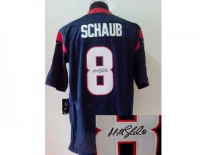 Nike NFL Houston Texans #8 Matt Schaub blue jerseys(signature Elite)
