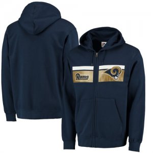 Los Angeles Rams Majestic Touchback Full Zip Hoodie Navy