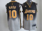 nba los angeles lakers #10 nash grey-black