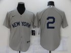 Yankees #2 Derek Jeter Gray Nike 2021 Field Of Dreams Cool Base Jersey