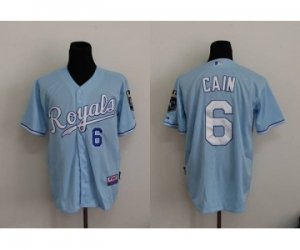 MLB kansas city royals #6 cain lt.blue jerseys