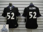 2013 Super Bowl XLVII Youth NEW NFL Baltimore Ravens 52 Ray Lewis Black Jerseys(Youth Limited)