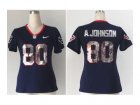 Nike women houston texans #80 a.johnson blue jerseys[Handwork Sequin lettering Fashion]