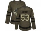 Women Adidas Vancouver Canucks #53 Bo Horvat Green Salute to Service Stitched NHL Jersey