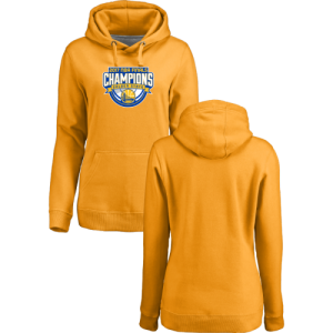 Golden State Warriors 2017 NBA Champions Yellow Womens Pullover Hoodie
