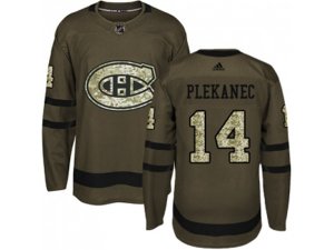 Youth Adidas Montreal Canadiens #14 Tomas Plekanec Green Salute to Service Stitched NHL Jersey