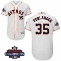 Astros #35 Justin Verlander White Flexbase Authentic Collection 2017 World Series Champions Stitched MLB Jersey
