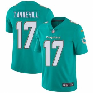 Mens Nike Miami Dolphins #17 Ryan Tannehill Vapor Untouchable Limited Aqua Green Team Color NFL Jersey