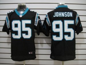 Nike NFL Carolina Panthers #95 Charles Johnson Black Elite Jerseys