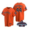 Astros# 44 Yordan Alvarez Orange 2022 World Series Champions Cool Base Jersey