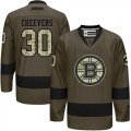 Boston Bruins #30 Gerry Cheevers Green Salute to Service Stitched NHL Jersey