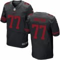 Mens Nike San Francisco 49ers #77 Trent Brown Elite Black Alternate NFL Jersey