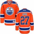 Womens Reebok Edmonton Oilers #27 Milan Lucic Premier Orange Third NHL Jersey