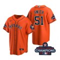 Astros #51 Will Smith Orange 2022 World Series Champions Cool Base Jersey