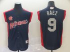National League #9 Javier Baez Navy 2019 MLB All-Star Game Workout Player Jersey