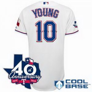 mlb Texas Rangers #10 Young white(40th Anniversary)