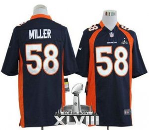 Nike Denver Broncos #58 Von Miller Navy Blue Alternate Super Bowl XLVIII NFL Game Jersey