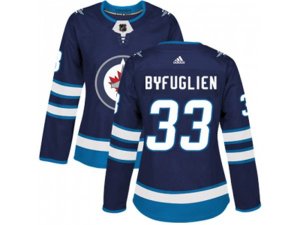 Women Adidas Winnipeg Jets #33 Dustin Byfuglien Navy Blue Home Authentic Stitched NHL Jersey