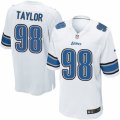 Mens Nike Detroit Lions #98 Devin Taylor Game White NFL Jersey