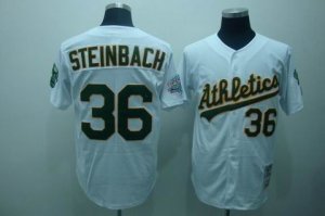 mlb oakland athletics #36 steinbach m&n white