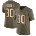 Nike Bengals #30 Jessie Bates III Olive Gold Youth Salute to Service Limited Jersey