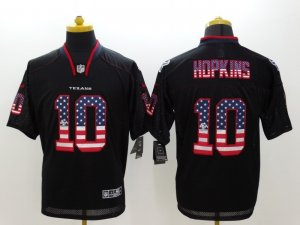 Nike Houston Texans #10 DeAndre Hopkins Black Jerseys(USA Flag Fashion Elite)