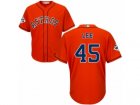 Houston Astros #45 Carlos Lee Replica Orange Alternate 2017 World Series Bound Cool Base MLB Jersey