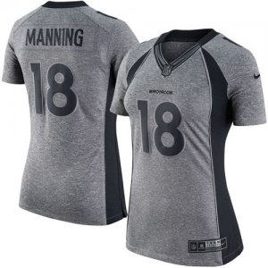 Women Nike Denver Broncos #18 Peyton Manning Gray Stitched Gridiron