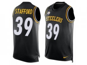 Mens Nike Pittsburgh Steelers #39 Daimion Stafford Limited Black Player Name & Number Tank Top NFL Jersey