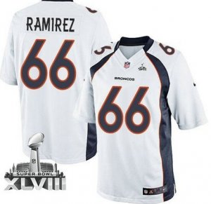 Nike Denver Broncos #66 Manny Ramirez White Super Bowl XLVIII NFL Limited Jersey