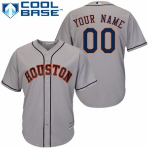 Womens Majestic Houston Astros Customized Replica Grey Road Cool Base MLB Jersey