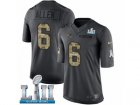 Youth Nike New England Patriots #6 Ryan Allen Limited Black 2016 Salute to Service Super Bowl LII NFL Jersey