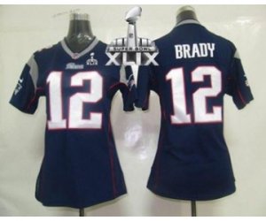 2015 Super Bowl XLIX nike women nfl jerseys new england patriots #12 tom brady blue[nike]