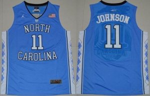 North Carolina #11 Brice Johnson Blue Basketball Stitched NCAA Jersey