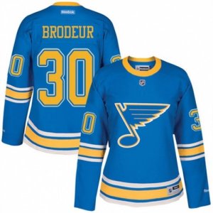 Womens Reebok St. Louis Blues #30 Martin Brodeur Authentic Blue 2017 Winter Classic NHL Jersey