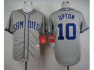 MLB San Diego Padres #10 Justin Upton Grey Cool Base Stitched Baseball jerseys