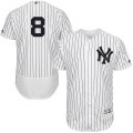 Men's Majestic New York Yankees #8 Yogi Berra White Navy Flexbase Authentic Collection MLB Jersey