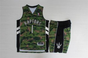 Toronto Raptors #1 Tracy McGrady Camo Canada Flag Swingman Jersey(With Shorts)