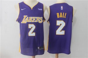 Lakers #2 Lonzo Ball Purple Nike Swingman Jersey