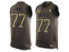 Mens Nike New Orleans Saints #77 Willie Roaf Limited Green Salute to Service Tank Top NFL Jersey