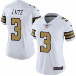 Womens Nike New Orleans Saints #3 Will Lutz Limited White Rush NFL Jersey