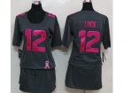 Nike women nfl indianapolis colts #12 luck dk.grey jerseys[breast cancer awareness]