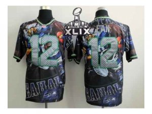 2015 Super Bowl XLIX Nike seattle seahawks #12 fan camo jerseys[Elite Fanatical version]