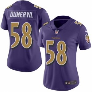 Women\'s Nike Baltimore Ravens #58 Elvis Dumervil Limited Purple Rush NFL Jersey